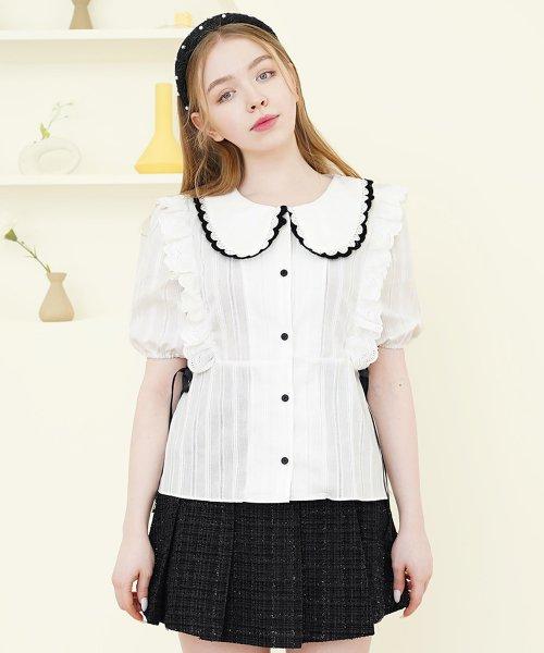 코튼 볼륨 블라우스