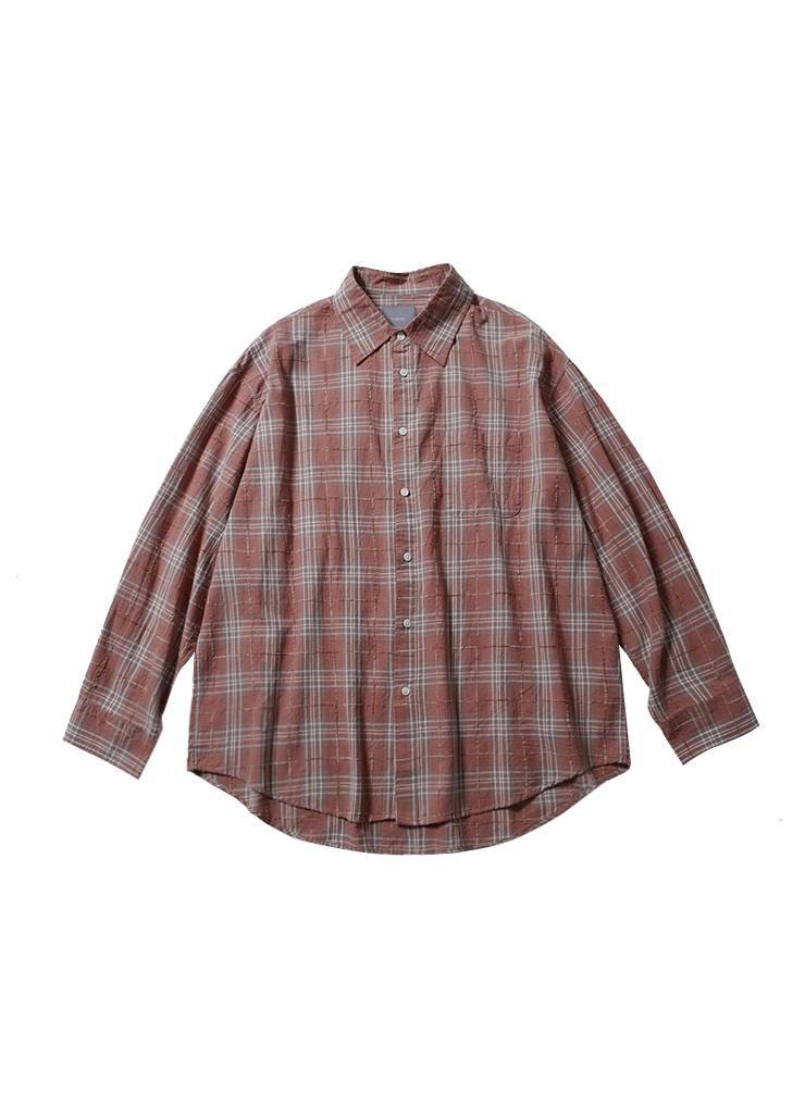 [BALLUTE] ALL WEATHER OVER SILHOUETTE SHIRTS (PINK CHECK)