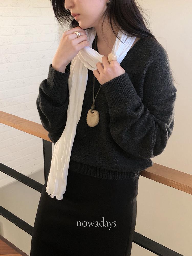 나우어데이즈 Le Butter 르버터 플리츠 스카프 셔링 주름 롱 목도리 (2col)