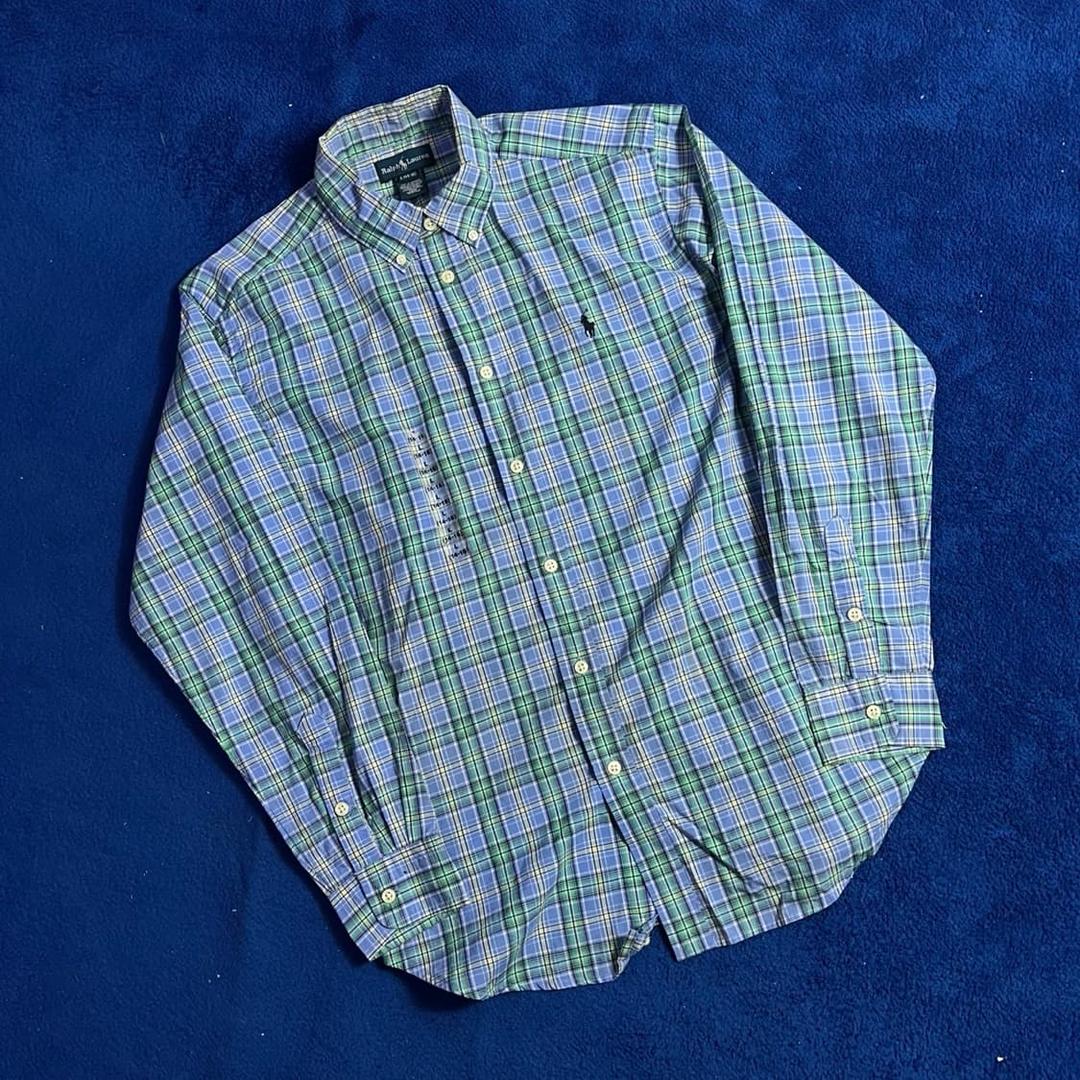 랄프로렌 스카이 블루 민트 체크 셔츠 | 후루츠패밀리
