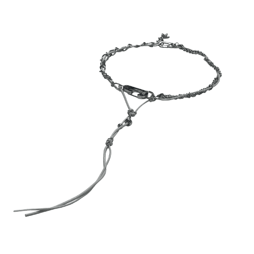 White leather chain choker / necklace Ver.1