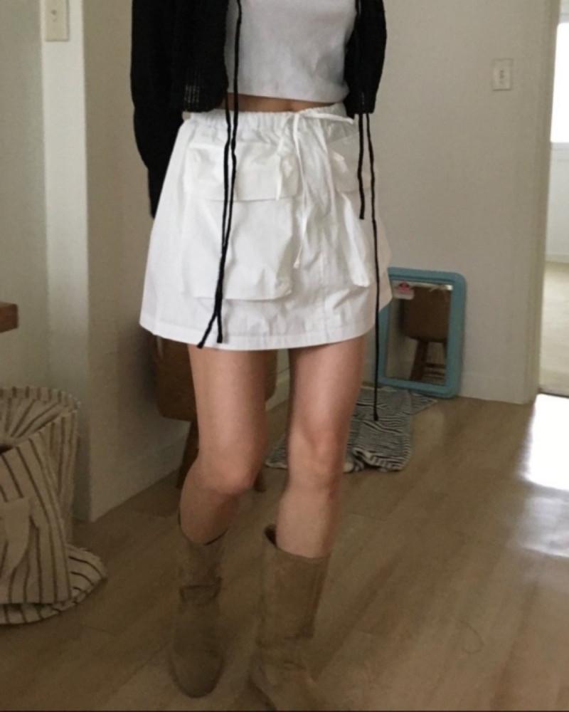 [당일발송] meetme 미트미 미네 카고스커트 바스락스커트 파라슈트스커트