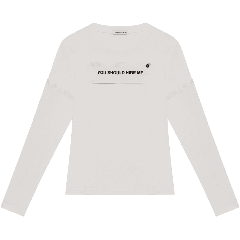 [CRAPPYROOM] "HIRE ME" CONVERTIBLE  LONG SLEEVE (WHITE)