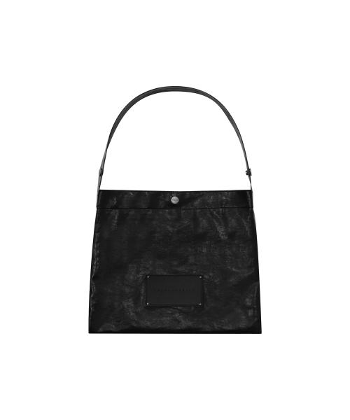 Rivet Point Leather Square Mini Bag [ Black ]
