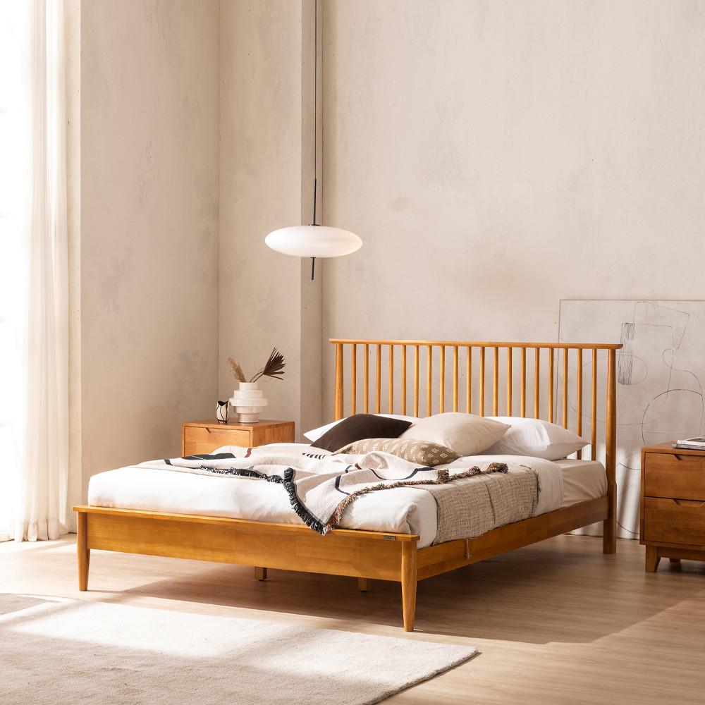 셀리나 고무나무 원목 침대 프레임 SS Q LK