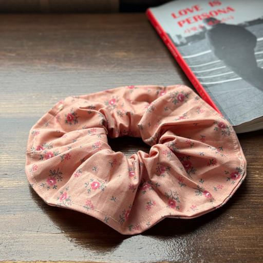 [단독입점]미니로즈 핑크 스크런치 머리끈