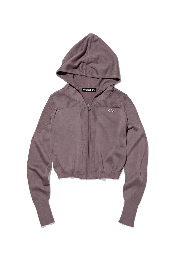 RHOMBUS KNITTED HOODIE (ROSE BROWN)