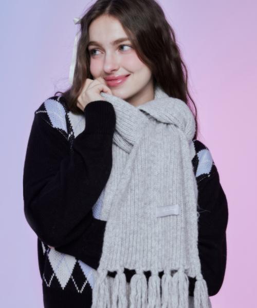 MF 니트 머플러-그레이