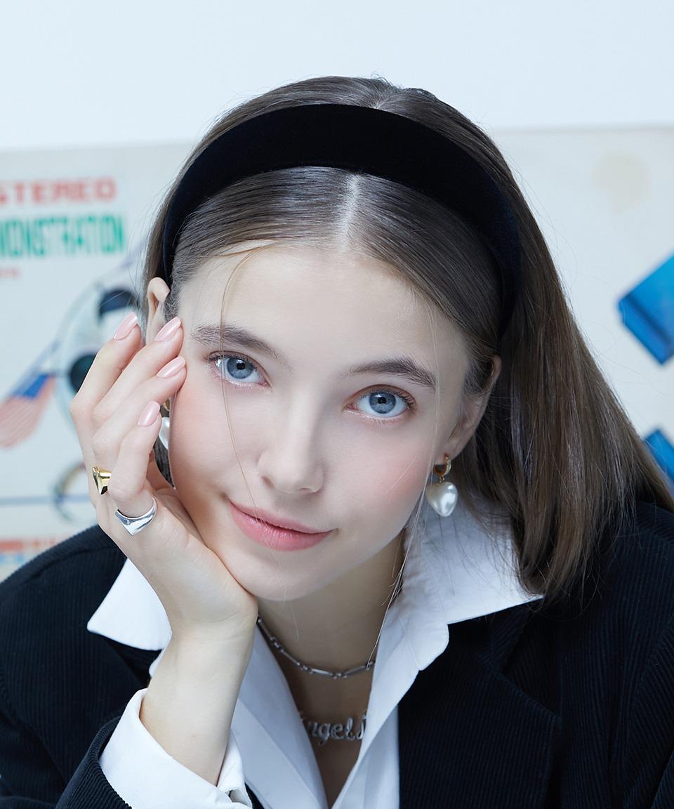 하이틴 벨벳 헤어밴드_블랙