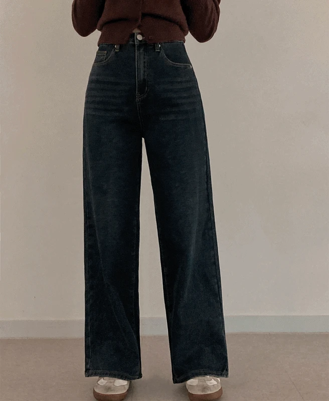 다트 캣 와이드 데님팬츠(3기장/빅사이즈/5color)