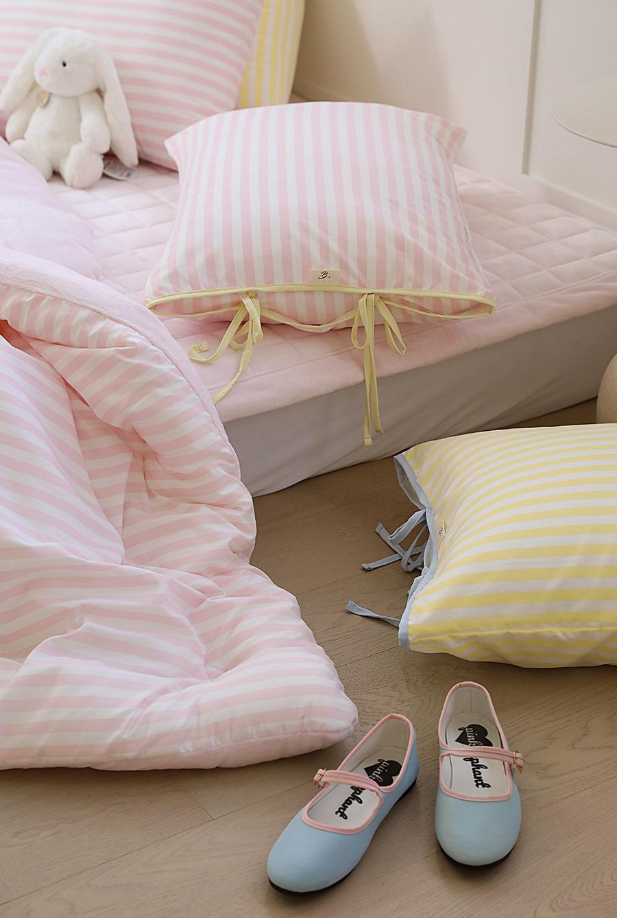 버블검 스트라이프 극세사이불 이음선없는 광폭 옥수수솜 겨울 차렵이불 7색상