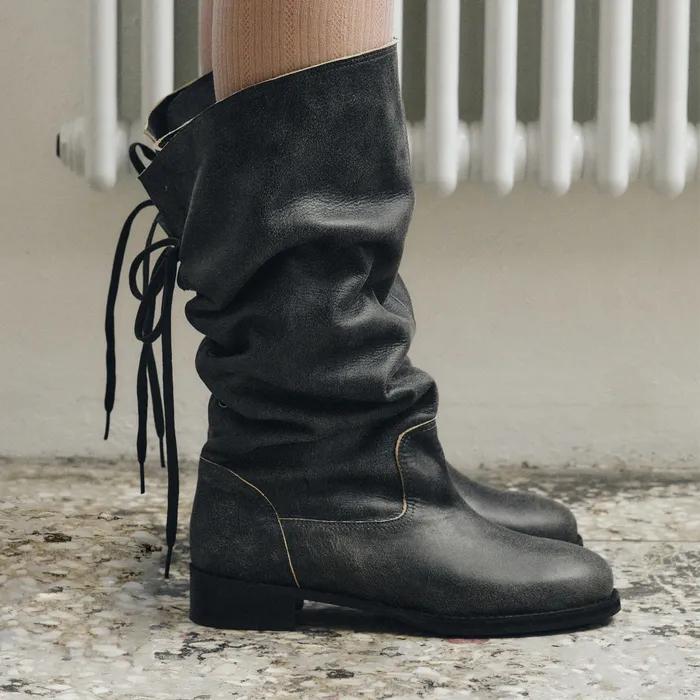 플리에 투웨이 부츠 [빈티지 블랙]