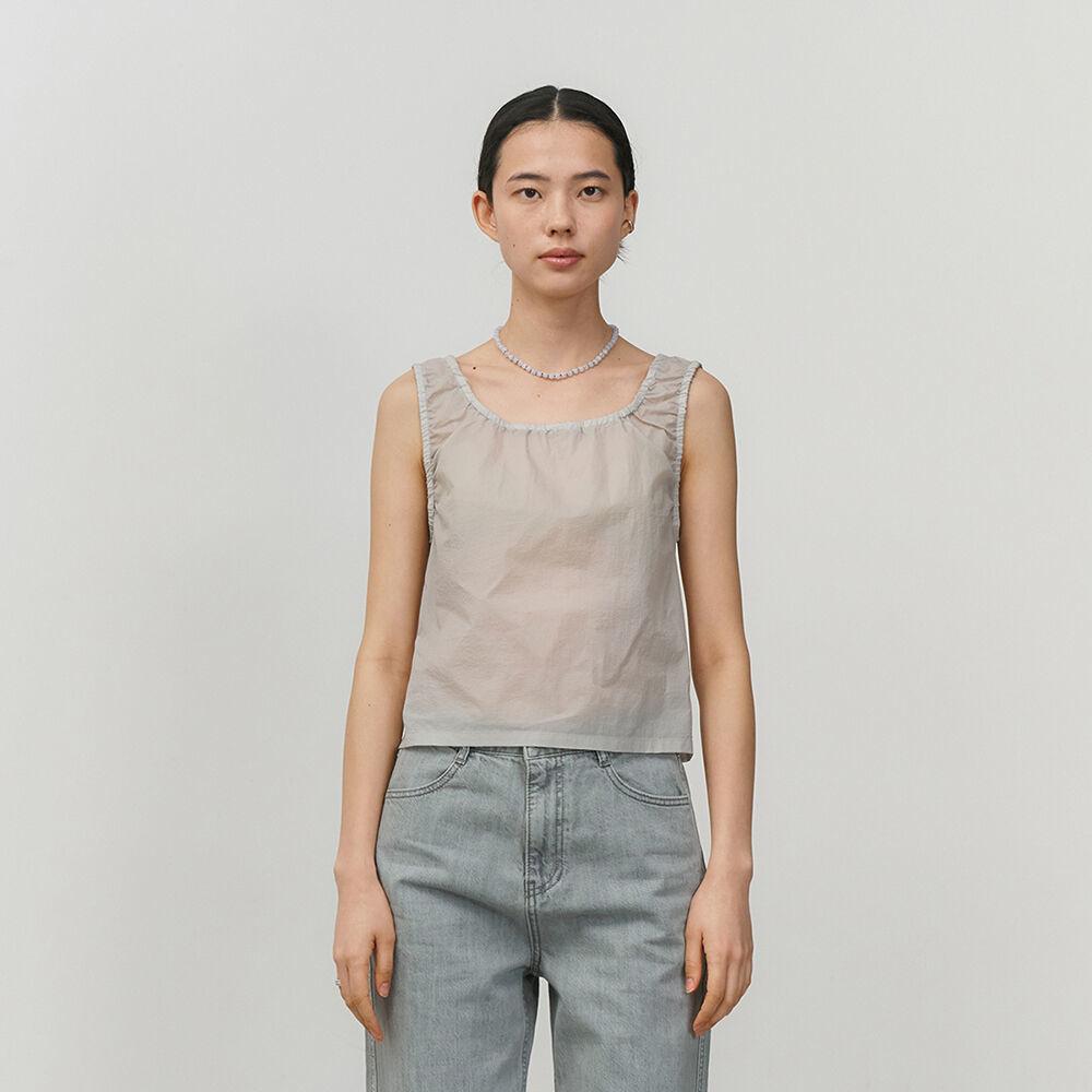 STRING SQUARE NECK TOP (GREY)