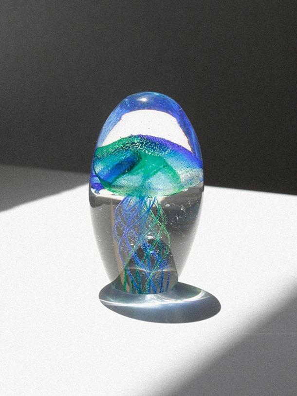green jellyfish paperweight