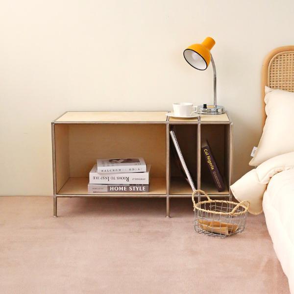 모듈 자작 나무 LP 턴테이블 오디오수납장 3열 책장