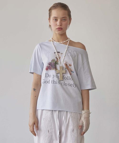 83 Faith Cut Out Tee Washed Blue