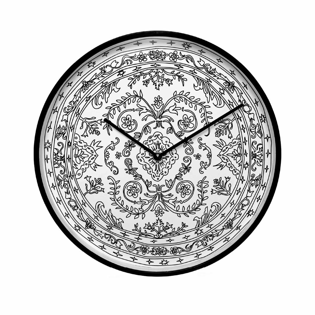 Doodle Persian Wall Clock White