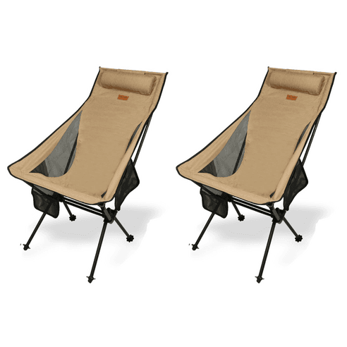 롱 릴렉스 캠핑 의자 2개 캠핑 체어 감성 폴딩 접이식 편한 휴대용 캠핑용 초경량 백패킹, 라이트브라운, 2개