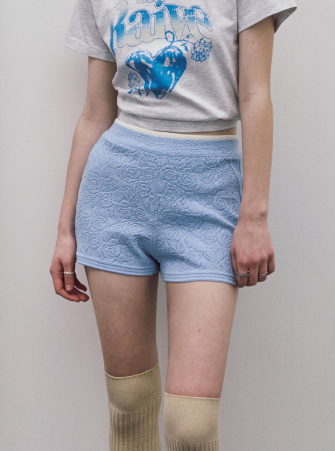 Flower Jacquard Knit Shorts VK5ML195_2color