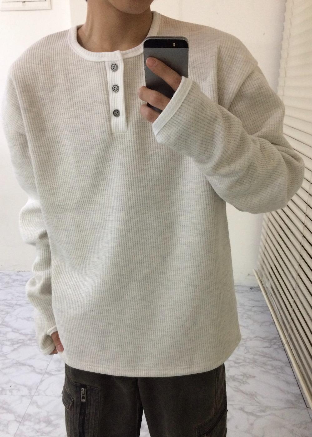 waffle henry neck sleeve t 기모 겨울.ver (***히오비 단독가격***)