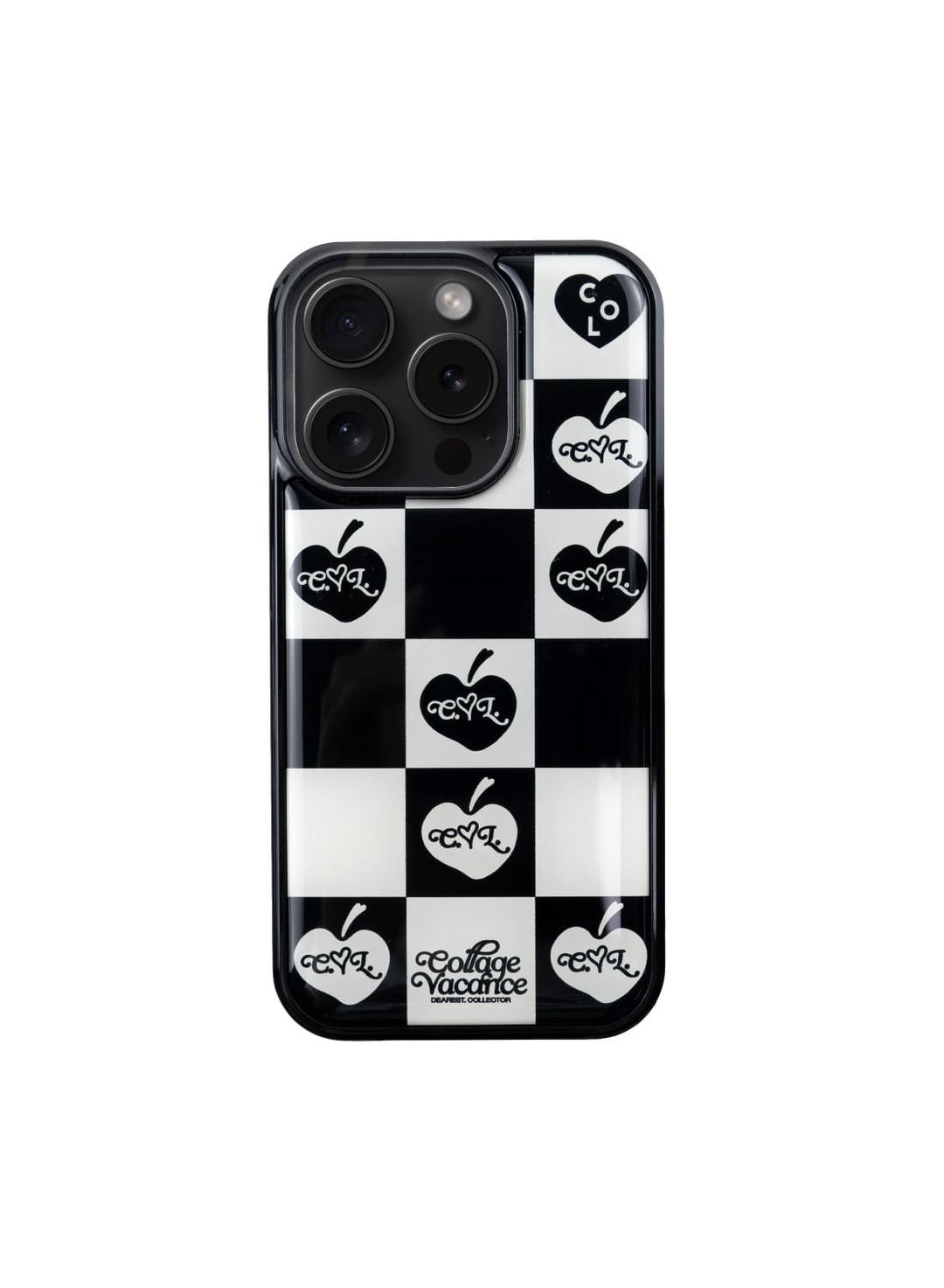 Vintage Lettering Logo Checkerboard Case (3color)