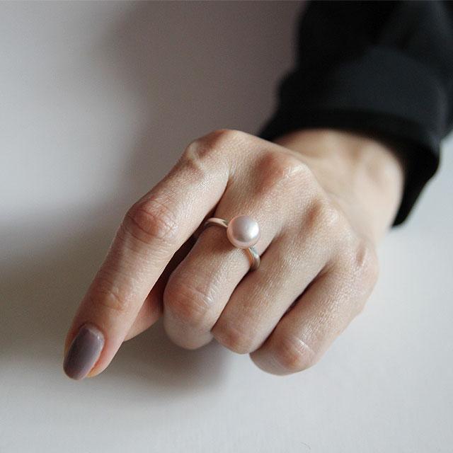 천연담수 핑크진주 실버반지 ar012