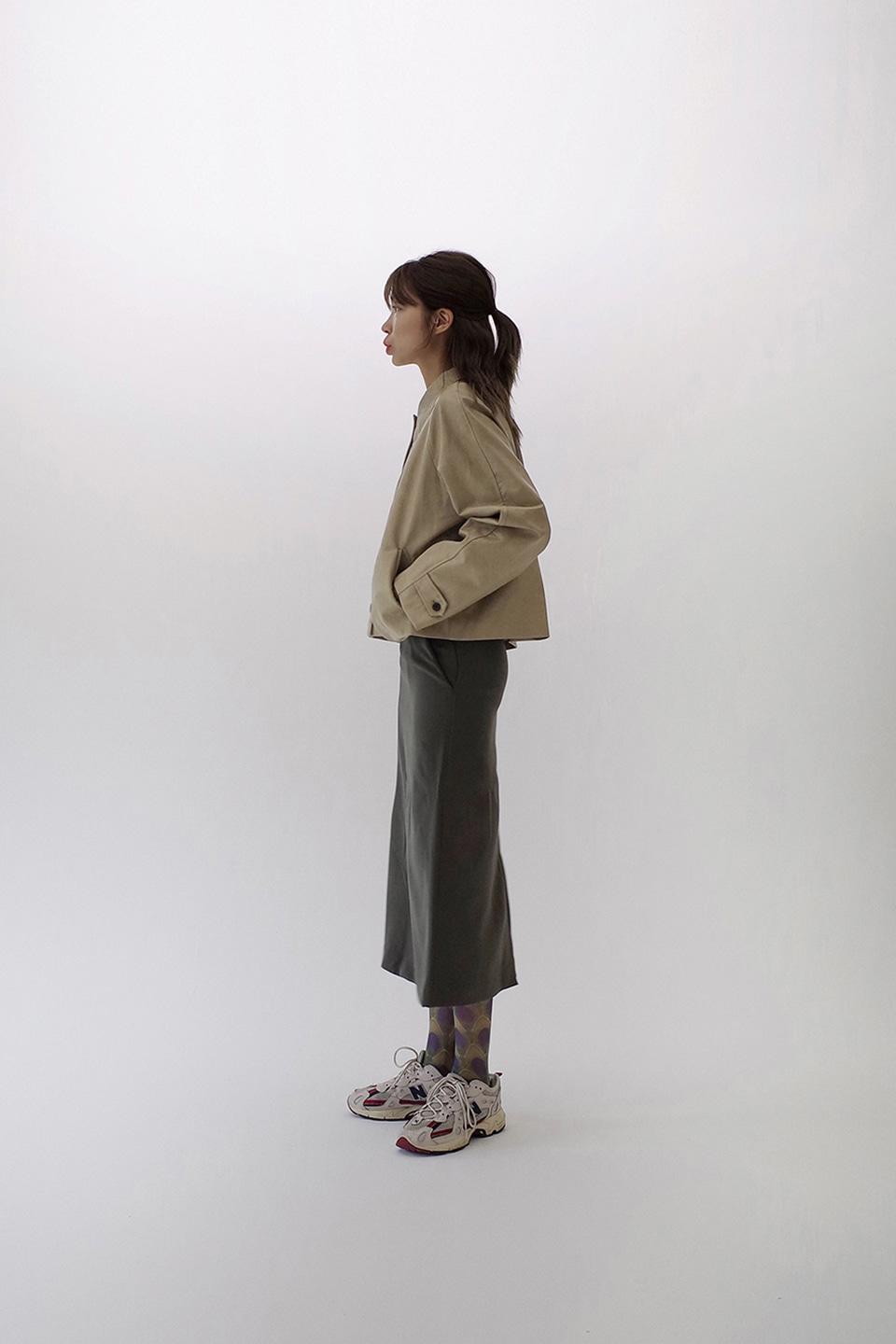 Vegan leather jacket | sand beige