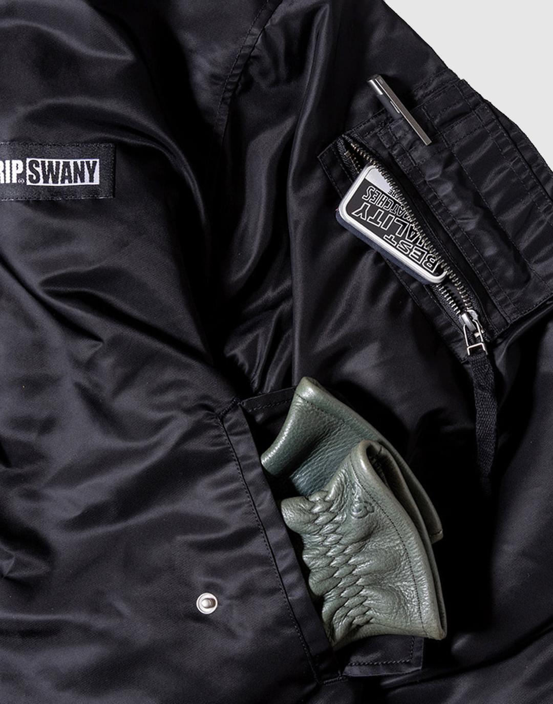 Water Repellent Flight Jacket (Black)