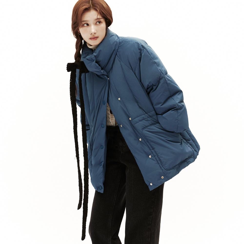 [사나 착용] JADE stand collar down padding_BLUE