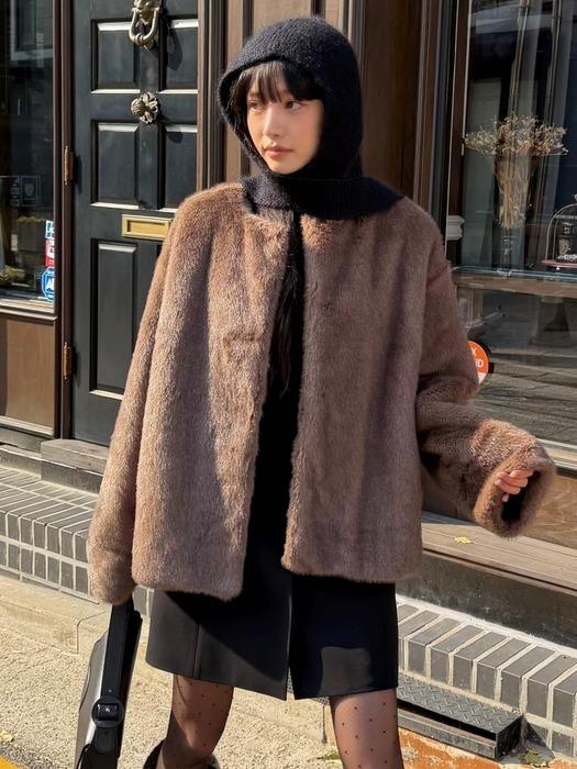 Faux Fur Half Coat_2color