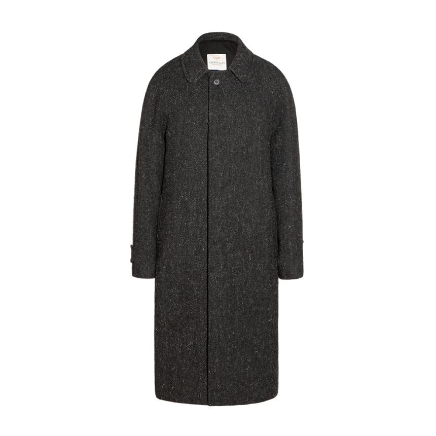 Kensington Bal Long Coat - Dark Grey Herringbone Lovat Tweed