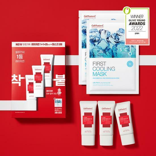 셀퓨전씨 레이저 썬스크린 100 스페셜 한정기획 (35ml+35ml+25ml + 퍼스트쿨링마스크 2매)