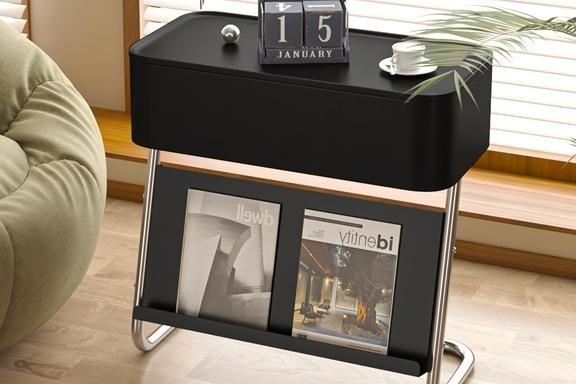 [해외] 모던 스테인레스 매거진랙 사이드테이블 코너테이블 2colors