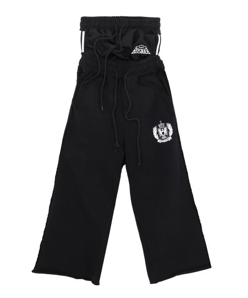 Sagging Double Sweatpants - Black/Black
