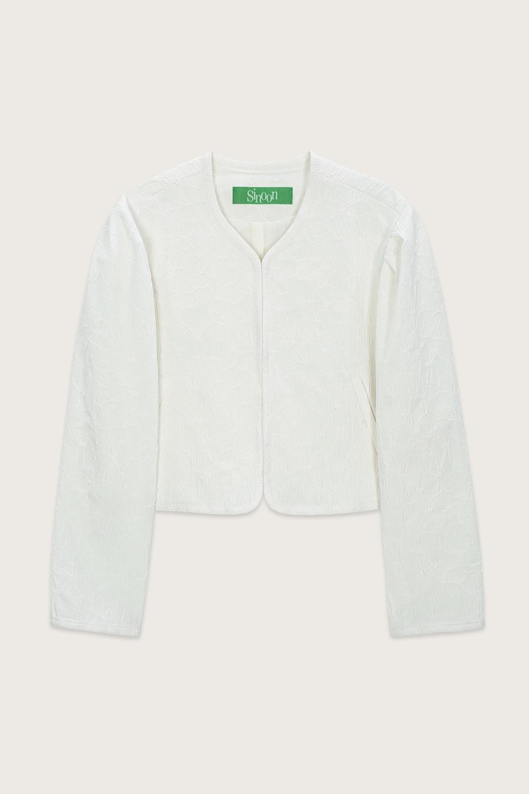 ROUND BOMBER JACKET (WHITE)