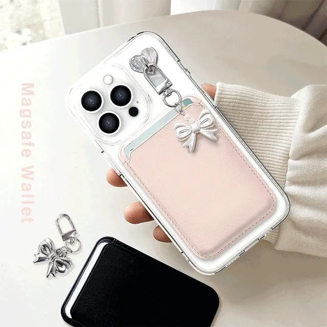 🚒당일 출고❤️Magsafe Wallet + Ballet Ribbon Keyring + UltraFit Case Silver Metal 듀얼 마그넷 맥세이프 카드포켓