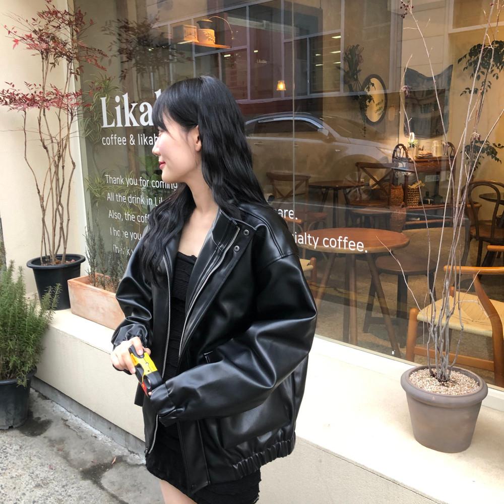 [주문폭주]0310  leather jacket [백예린st 레더자켓, 백예린스타일레더자켓, 백예린스타일 가죽자켓, 레더자켓, 블루종, 가죽자켓]