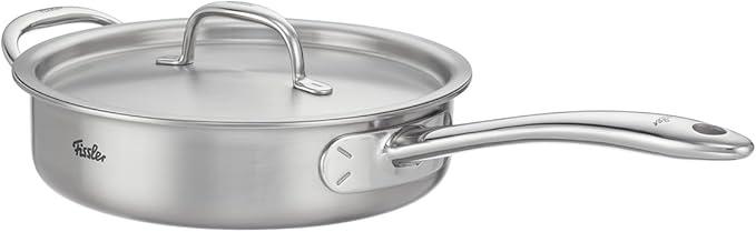 Fissler M5 Pro-Ply 5겹 스테인리스 스틸 소테 팬, 2.8L(3쿼트), 금속 뚜껑 포함
