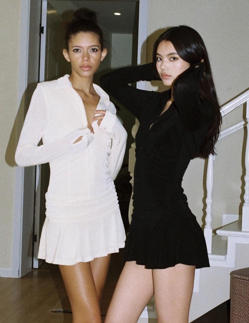 SweetChilling Drape Pleated Polo One Piece