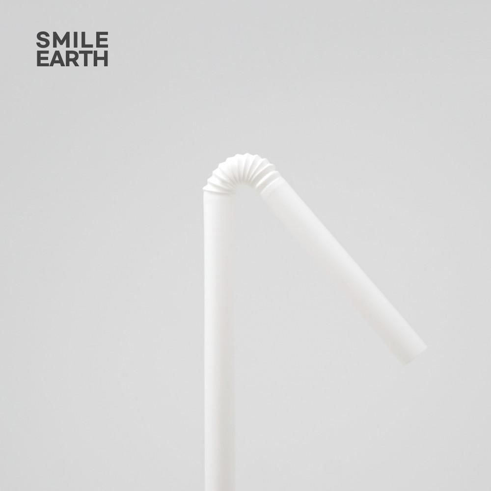 스마일어스 친환경 옥수수 생분해 자바라 PLA 빨대 21cm 100개 개별 포장
