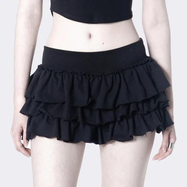 쭈리 밴딩 로우라이즈 프릴 미니 캉캉치마