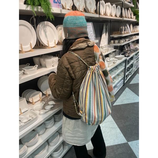 ★ restock ★[R45C] stripe mix vintage string bag (rainbow)