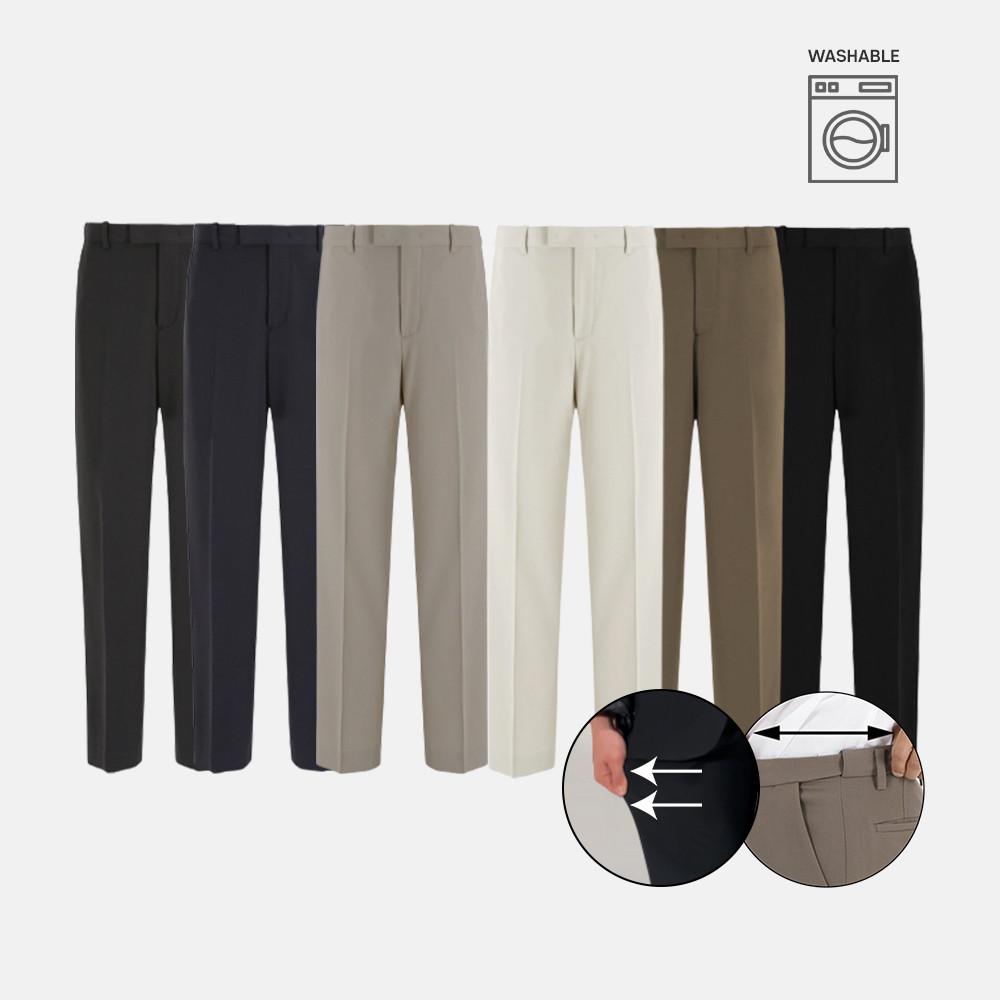 남자슬랙스 정장바지 세미와이드슬랙스 히든밴딩 LAINE슬랙스 치노팬츠