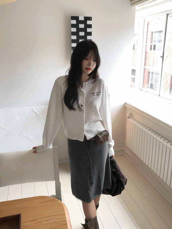 무드인슬로우 멜티 레이스 니트스커트