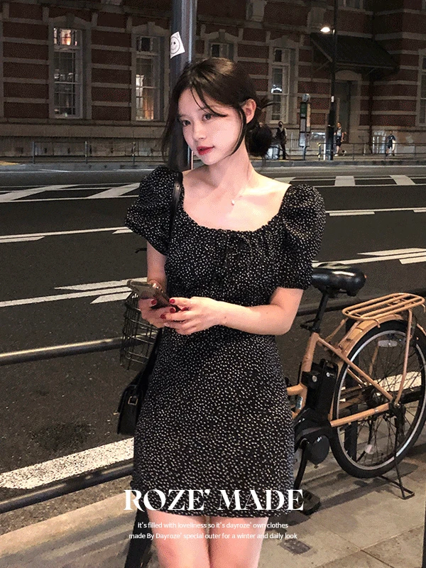 [자체제작,S/M,롱&숏] 도로시 도트 반팔원피스 [하객룩,데이트룩]