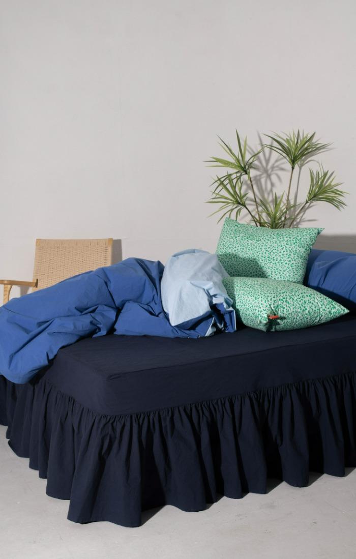 navy bed skirt
