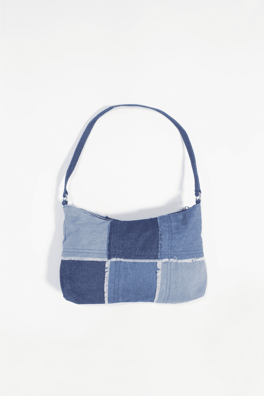 Denim Patchwork Shoulder Bag