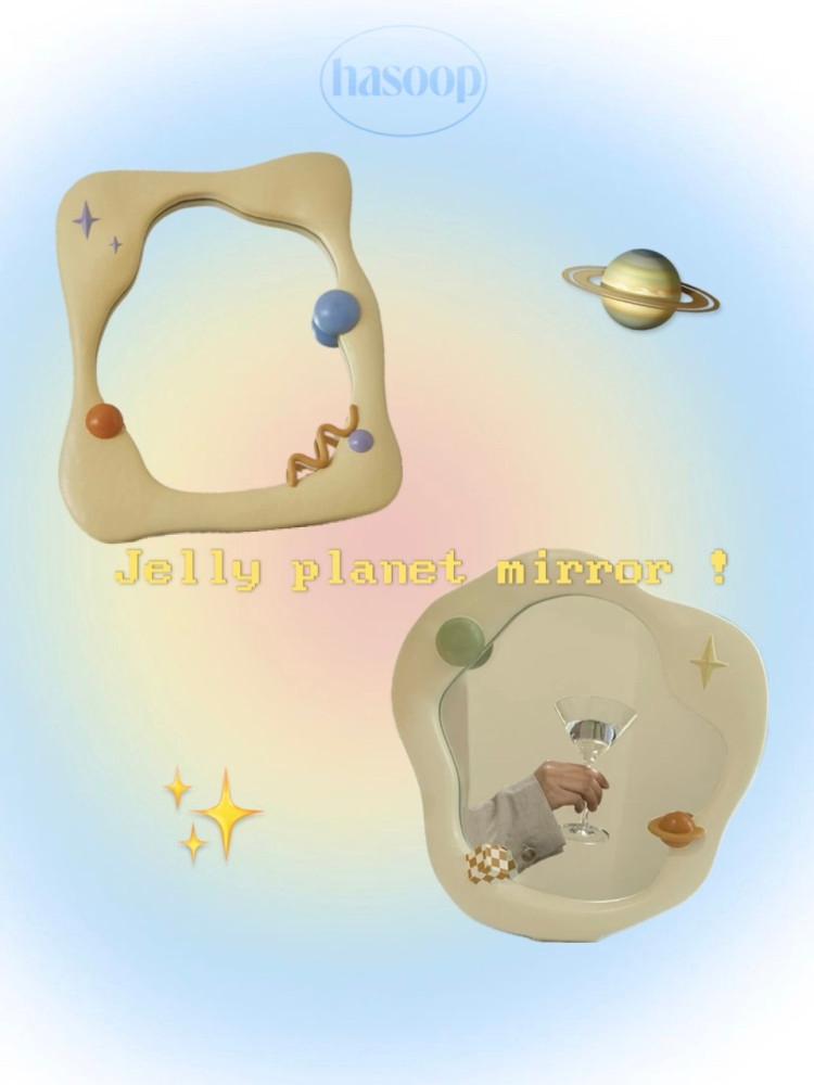 Jelly planet mirror 거울 비정형 탁상거울 책상 화장대 사무실 행잉거울 오브제