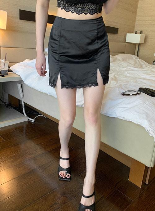 [dryrose made] silky satin cutting  sk (black color!)