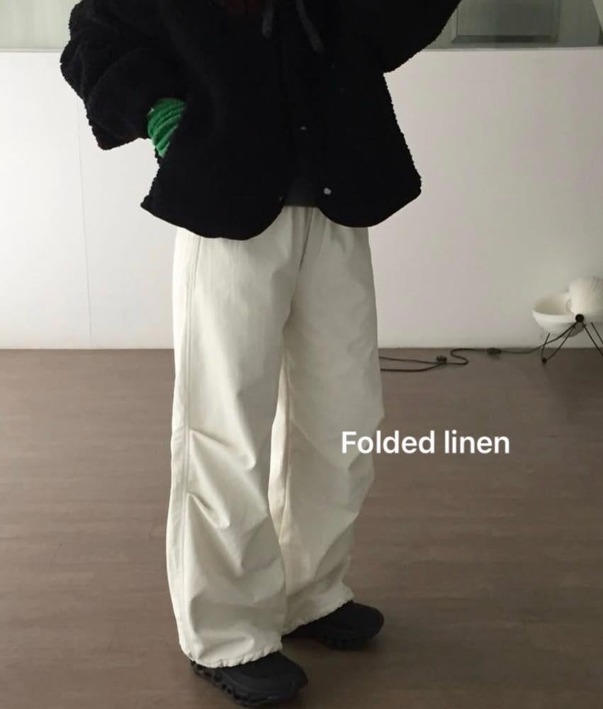 24FW 스키 팬츠 후리스 폴라폴리스 안감 밴딩 와이드 팬츠(2color)